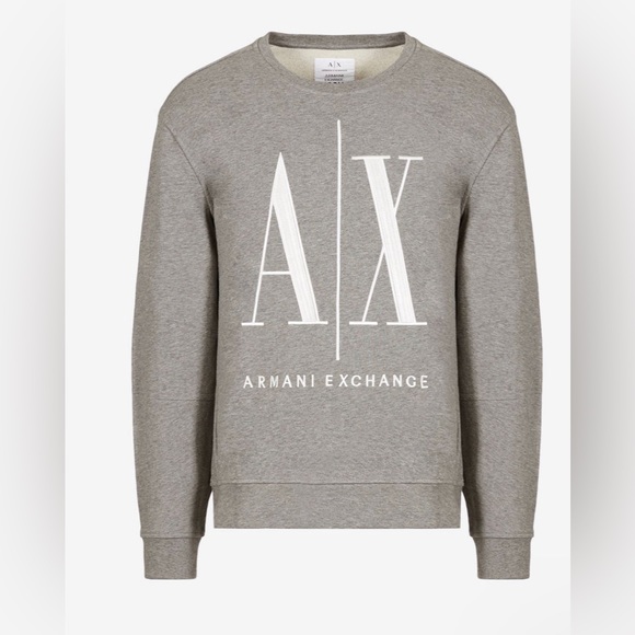ARMANI EXCHANGE ICON LOGO SWEATSHIRT GRAY - Picture 3 of 5